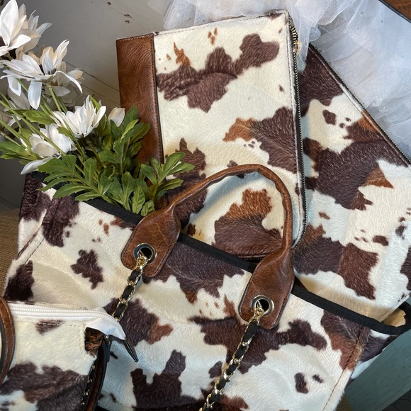 Faux Fur Cow Computer/Table Sleeve 13” or 11” - Picture 9 of 14